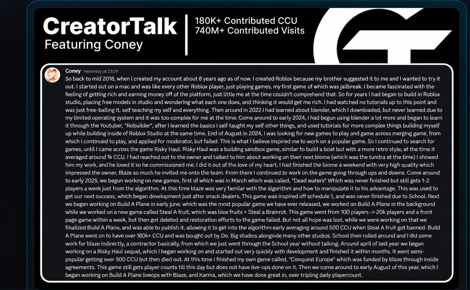 CreatorTalk featuring Coney